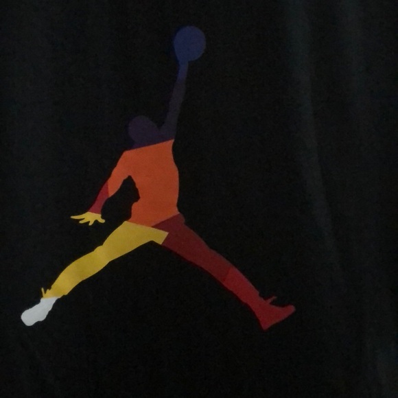 NWT Air Jordan Black TShirt w/ Colorful Jumpman - Picture 2 of 3